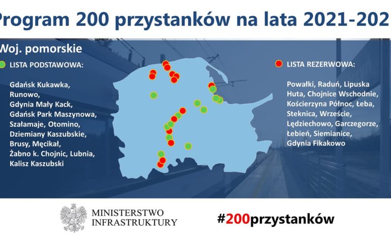 Przystanki kolejowe linii Lębork-Łeba na liście rezerwowej ministerstwa
