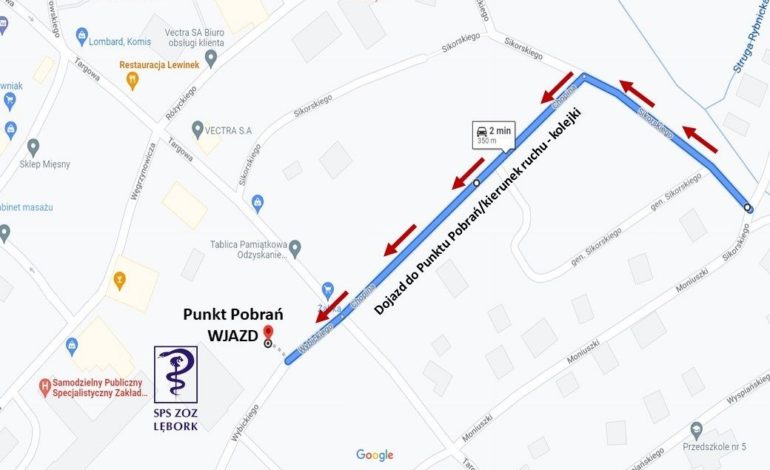 Zmiana kierunku kolejki do punktu pobrań DRIVE-THRU w Lęborku