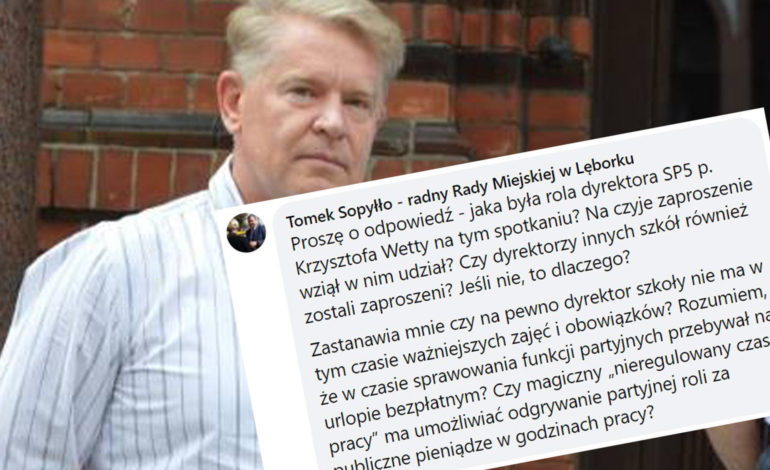 Radny Sopyłło pyta o partyjną działalność Krzysztofa Wetty