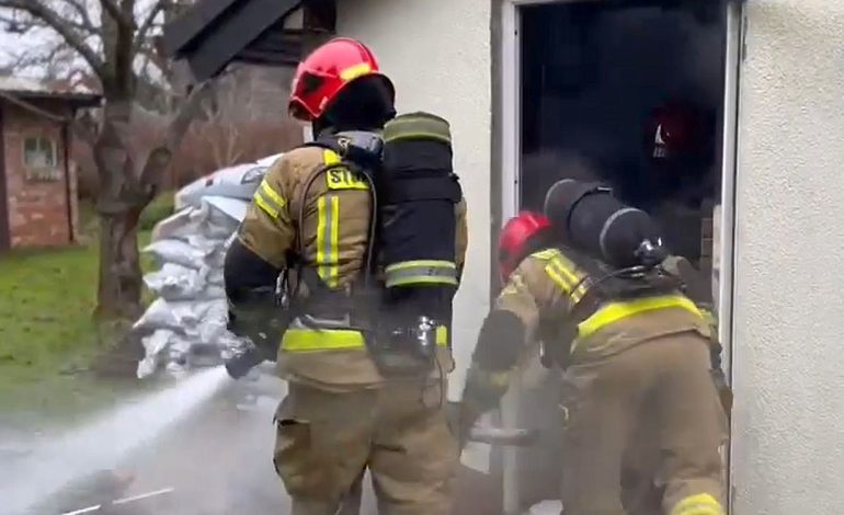 Pożar kotłowni domowej w Nowej Wsi Lęborskiej