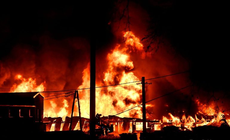 [zdjęcia] Pożar domu dla uchodźców z Ukrainy we Wrześciu (gm. Słupsk)  