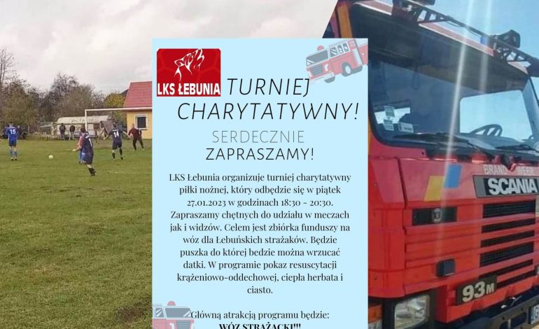 LKS Łebunia zbiera fundusze na wóz strażacki. Zaprasza wszystkich na Turniej Charytatywny!