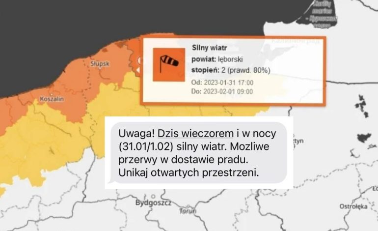 Silne wiatry w województwie pomorskim. Alert IMGW 2 stopnia!