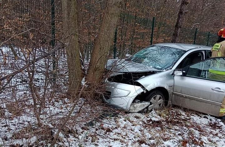Zdarzenie w Łebuni, samochód uderzył w drzewo… 