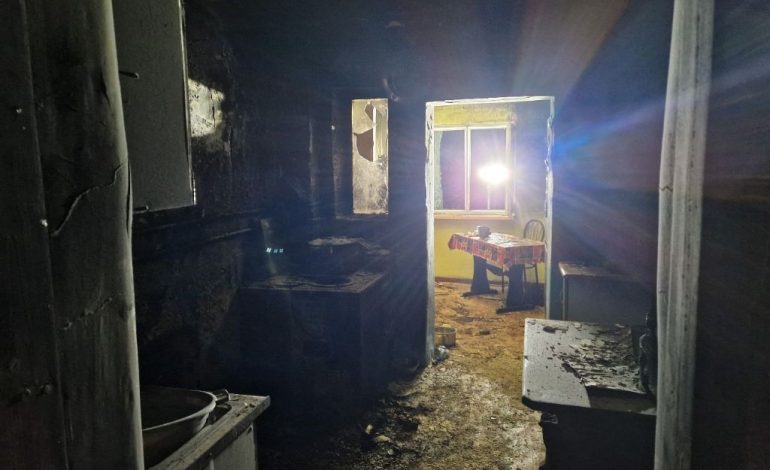 Pożar w budynku jednorodzinnym w Borkowie Lęborskim [zdjęcia]