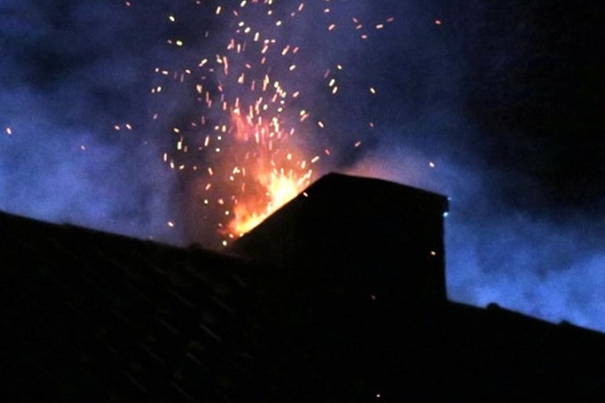 Pożar sadzy w przewodzie kominowym w Krępkowicach